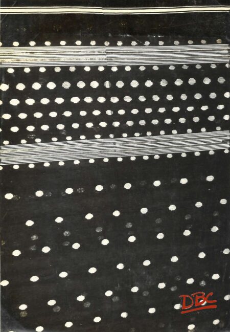 BLACK TEXTILE PIECE WITH WHITE DOT AND LINE