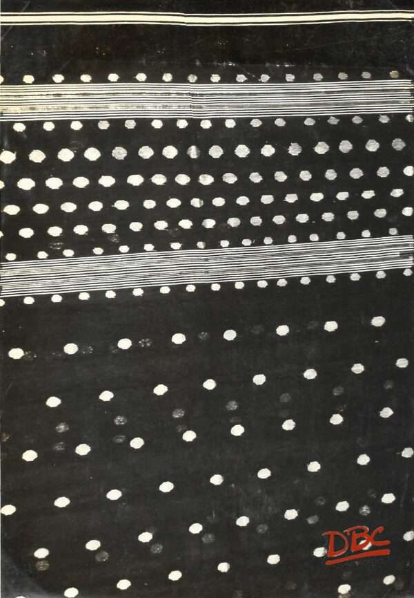 BLACK TEXTILE PIECE WITH WHITE DOT AND LINE