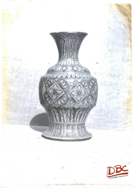 flower vas with geometrical and floral design