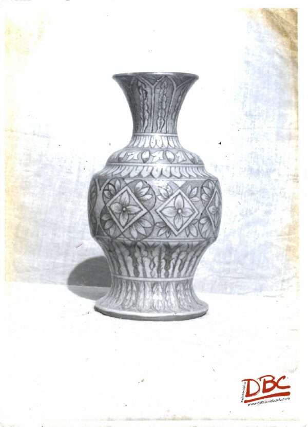 flower vas with geometrical and floral design