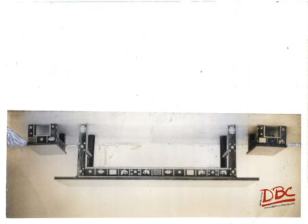one rectangula table with stools