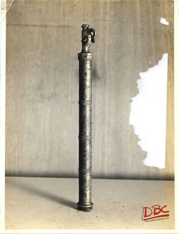 pickaari (pipe for ) throeing colour during holi festival (brass)