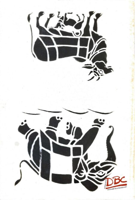 Papercut Design Mathura UP Elephant, Cow Calf