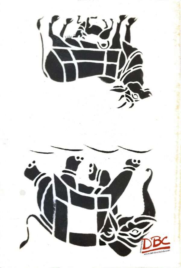 Papercut Design Mathura UP Elephant, Cow Calf
