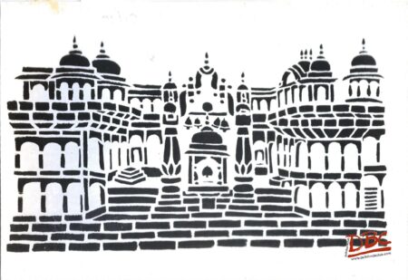 Papercut Design Stenicile  Mathura UP Temple Structure