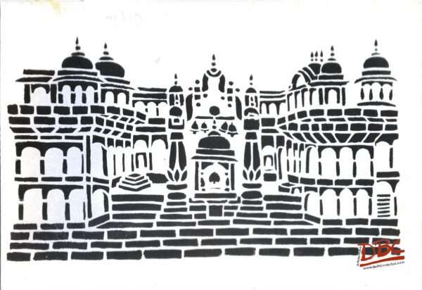 Papercut Design Stenicile  Mathura UP Temple Structure