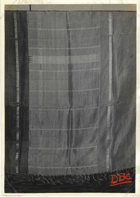 Sari With Brocode heebs over the Body and Green Borders Silk (South India)