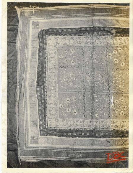 Square Embed Piece Depictine Ganesha And Other Floral Animal Designs Cotton (Kuteh)