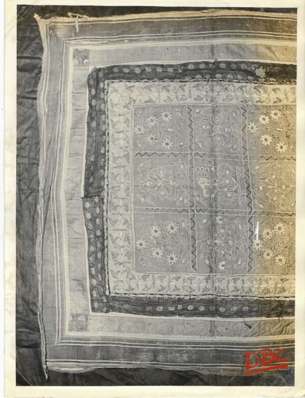 Square Embed Piece Depictine Ganesha And Other Floral Animal Designs Cotton (Kuteh)