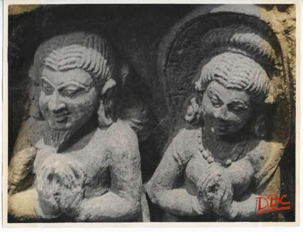 Nalanda : Close up a Carved Images A Couple Workshipping