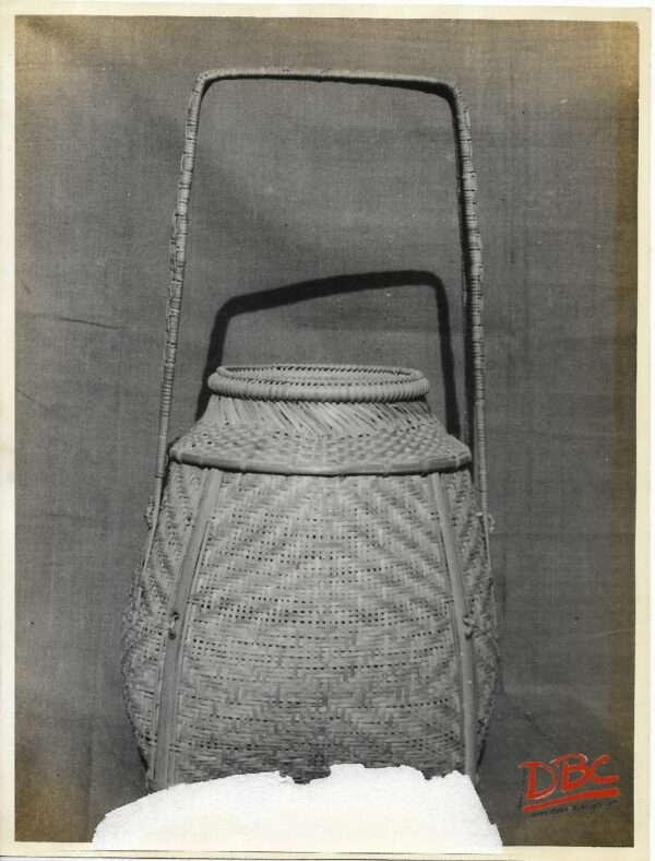 A Contaier with a Lid & Handle - Basketry Work