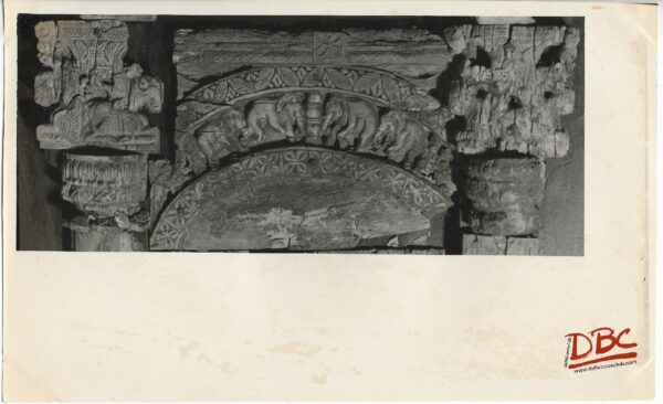 An Arch Depicting Elephant Fig. & Pillars on Both Sides