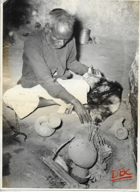 A Craftsman Preparing Clay Models of Elephant