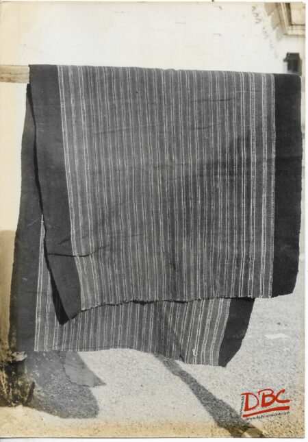 Rignai Black Cearse Cotton Cloth With Multicoloured Stripes All Over Two Body Used by the Women As Skirt