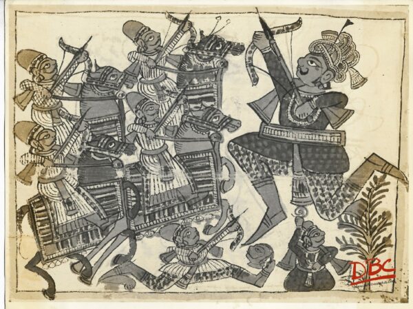 Rajasthan : Folk Art Depicting Battle Scene