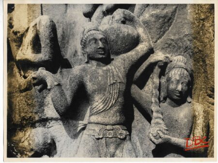Mahabalipuram : A Porion of the Panel of Arjuna's Penance - A River Scene