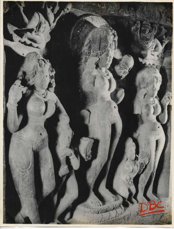 Aurangabad Cave -7 : Panel To The Right of the Shrine in Corridor