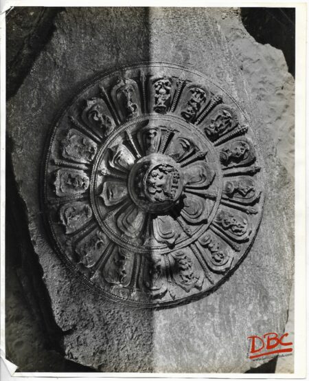 Konark - Lotus Ceiling Lying Near Sculpture