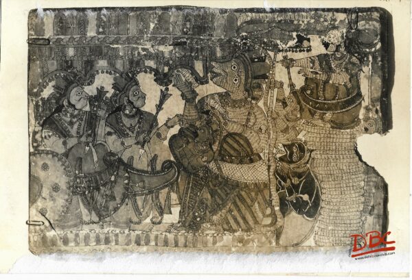 Angadh And Ravna Dicussing Painting Folk Ramayana (Maharashtra)