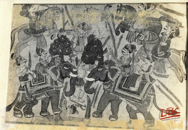 Battle Scene Painting Folk (Rajasthan)