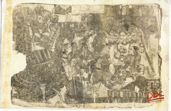 Worship of Lord Shiva Painting Folk Ramayana (Maharashtra)