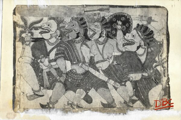 March of Demon For Revenge Painting Folk Ramayana (Maharashtra)
