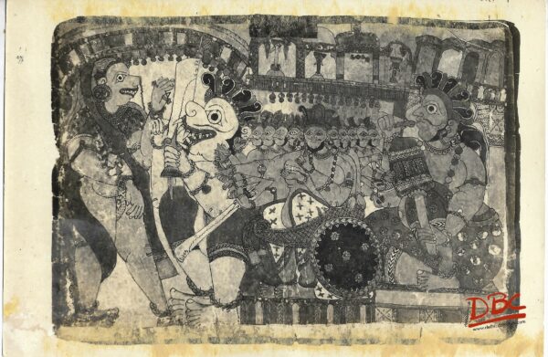 Surpanakha Reveals Her Phiphi to Ravana Painting Folk Ramayana (Maharashtra)