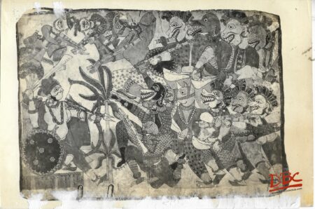 Lakshmana Meets the Challenges Painting Folk Ramayana (Maharashtra)