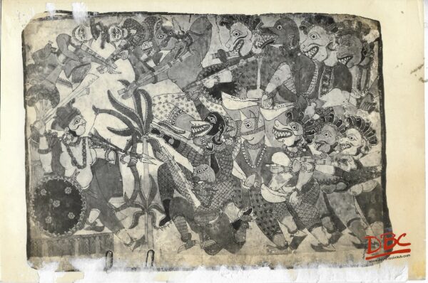 Lakshmana Meets the Challenges Painting Folk Ramayana (Maharashtra)