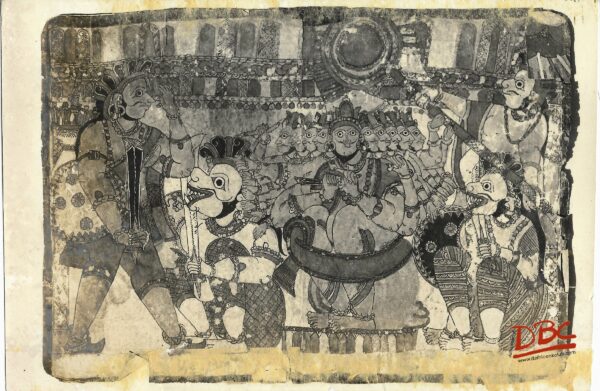 Shri Rama as Experinced by the Spies of Ravana Painting Folk Ramayana (Maharashtra)