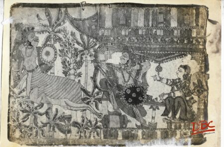 Battle of Marich and Rama Painting Folk Ramayana (Maharashtra)