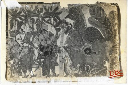 Rama Meets Jatayh Painting Folk Ramayana (Maharashtra)