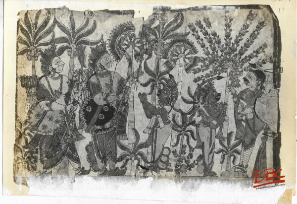Rama Meets Hanumana Painting Folk Ramayana (Maharashtra)