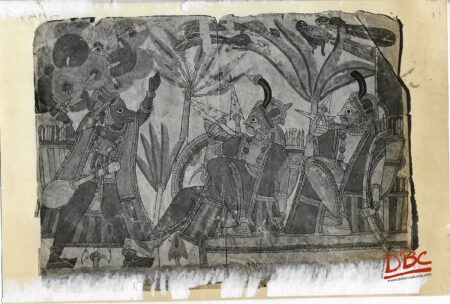 Rama Meets Monkey's Chief Painting Folk Ramayana (Maharashtra)