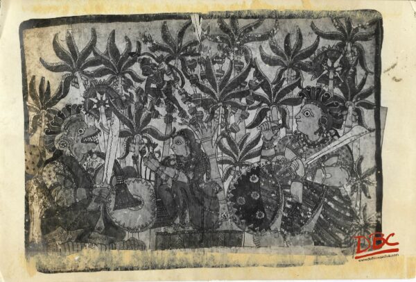 Hanumana Find Sita in Lanka Painting Folk Ramayana (Maharashtra)