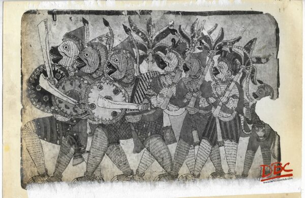 Leaders of Monkey Clan Painting Folk Ramayana (Maharashtra)