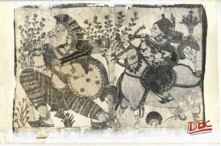 Search of Demous for Hanumana Painting Folk Ramayana (Maharashtra)