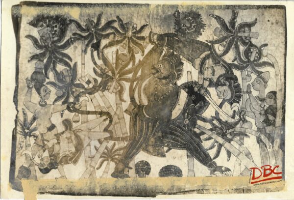 Akhiya Killed by Hanumana Painting Folk Ramayana (Maharashtra)