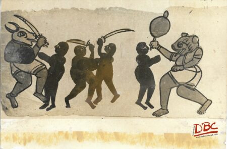 Scene From Garudh Puran Painting Folk Ramayana (Maharashtra)