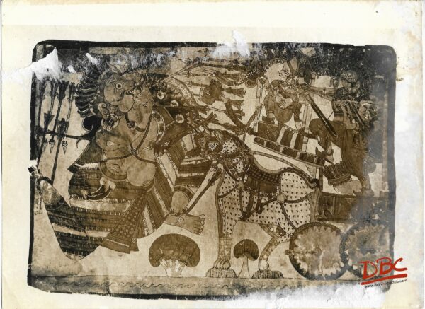Rama's War With Kumbhakaran Painting Folk Ramayana (Maharashtra)