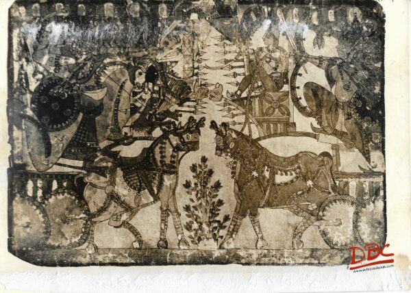 War of Rama & Ravana  Painting Folk Ramayana (Maharashtra)