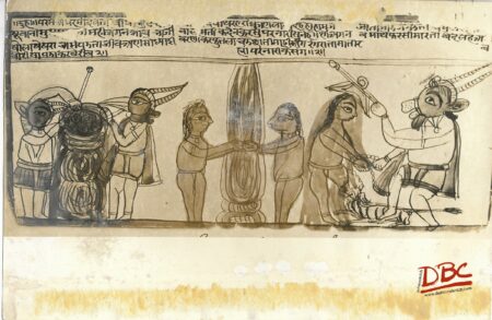 Scene From Garudh Puran Painting Folk Ramayana (Maharashtra)